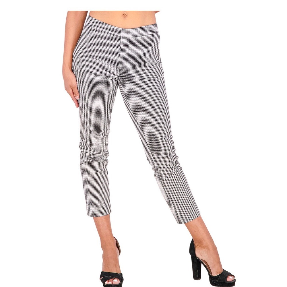 NWT Lauren Ralph Lauren Womens Houndstooth Slim Ankle Pants Size 16  Preppy